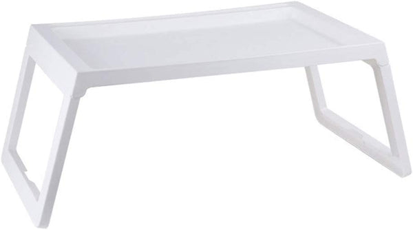 Dubkart Foldable Bed Table Tray Caddy for Food Laptop (White)