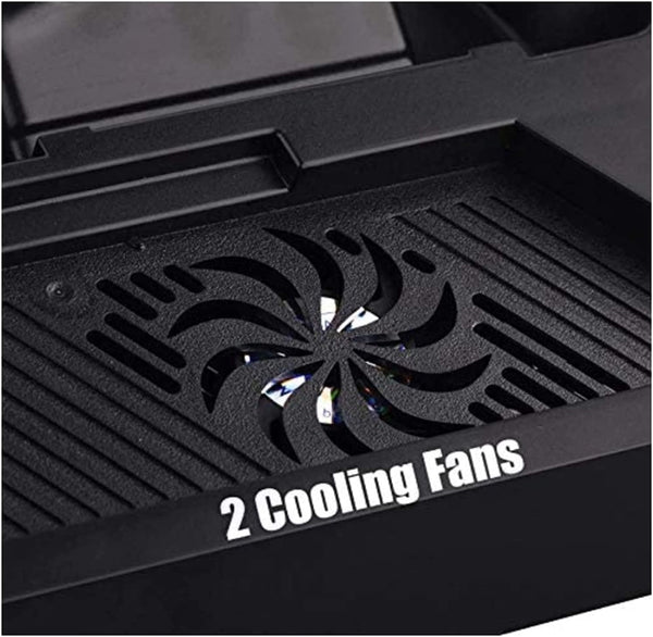 Dubkart Gaming 2in1 PS4 Slim Vertical Stand with Cooling Fan Dual Charging Dock