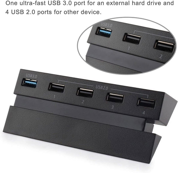 Dubkart Gaming 5 Port High Speed USB HUB Dock Splitter for Play Station PS4 USB
