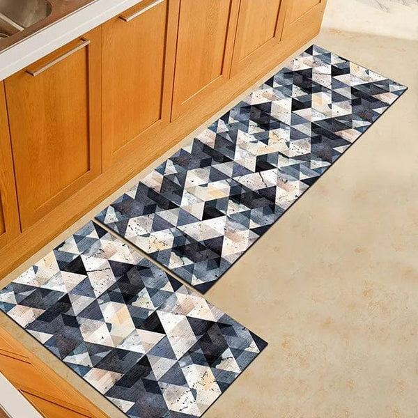 Dubkart Geometric Pattern Anti-Slip Kitchen Floor Mat