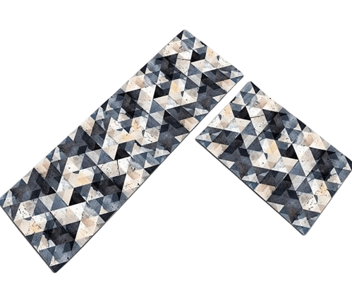 Dubkart Geometric Pattern Anti-Slip Kitchen Floor Mat