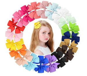 Dubkart Hair accessories 30 PCS Baby Girl Hair Bows Ribbon Boutique Clips Multi-Color