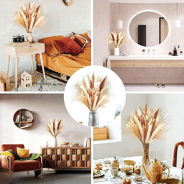 Dubkart Home decor 105 PCS Natural Pampas Grass for Home Decor