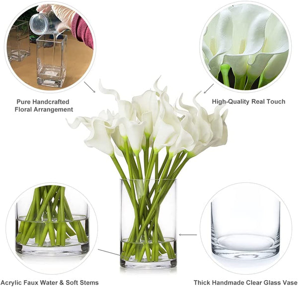 Dubkart Home decor 8 PCS Artificial Fake Lily Flowers Set