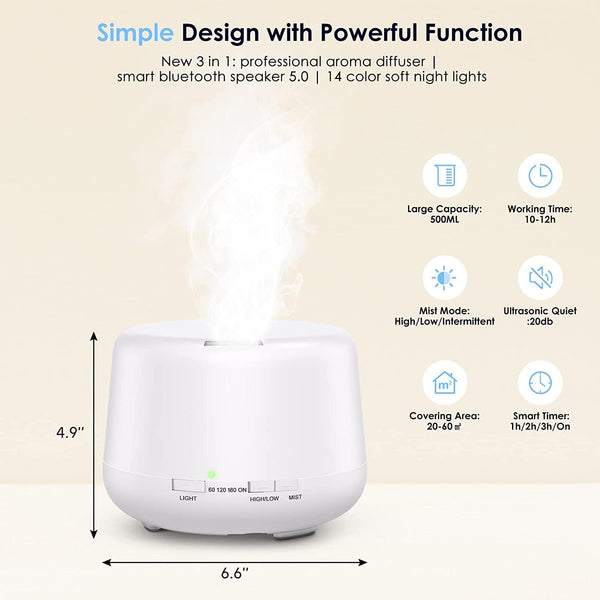 Dubkart Humidifiers Humidifier Oil Fragrance Diffuser with Ambient Light