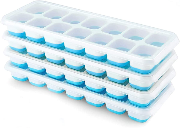 Dubkart Ice moulds Silicone Square Ice Cube Tray with Lid