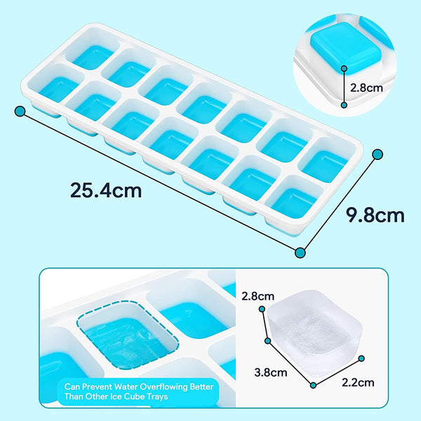 Dubkart Ice moulds Silicone Square Ice Cube Tray with Lid