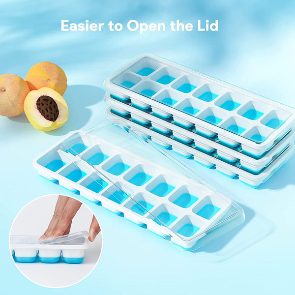 Dubkart Ice moulds Silicone Square Ice Cube Tray with Lid