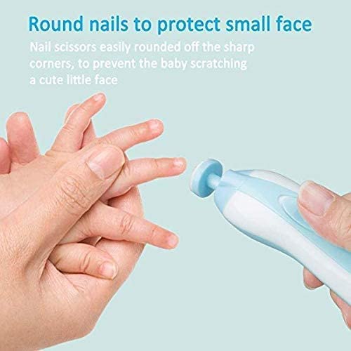 Dubkart Infant Care 6in1 Baby Infant Kids Electric Nail File with LED Light Nails Clipper