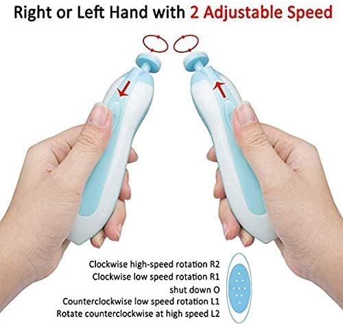 Dubkart Infant Care 6in1 Baby Infant Kids Electric Nail File with LED Light Nails Clipper