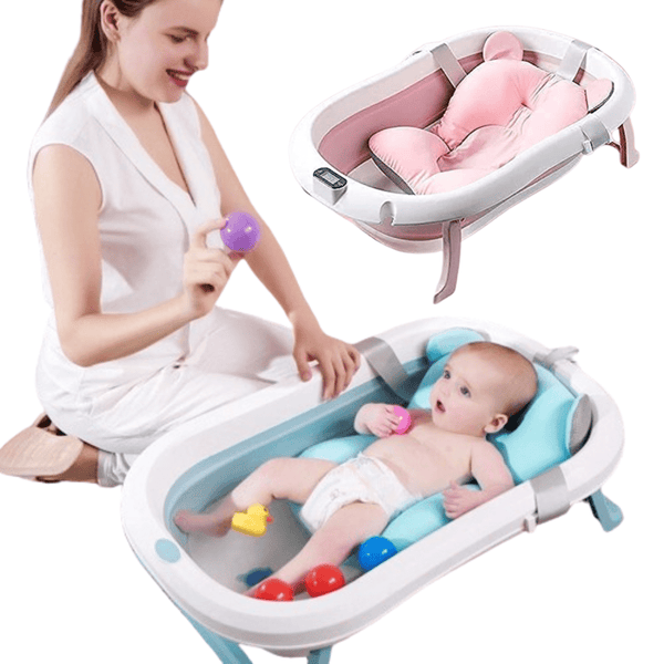 Dubkart Infant Care Foldable Temperature Sensing Baby Bath Tub Set