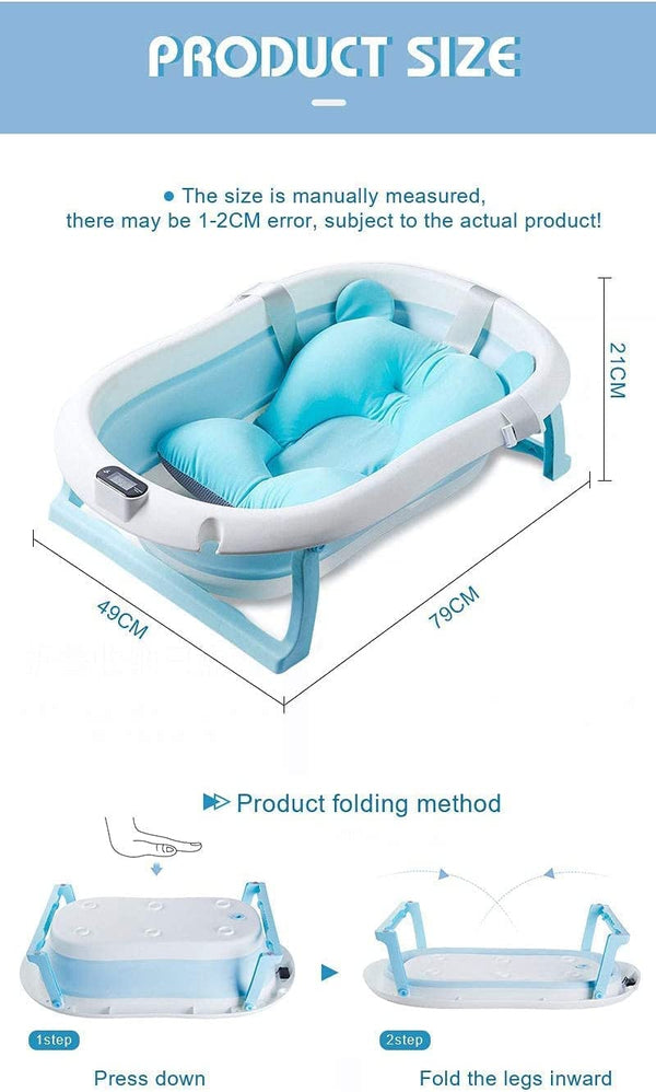 Dubkart Infant Care Foldable Temperature Sensing Baby Bath Tub Set