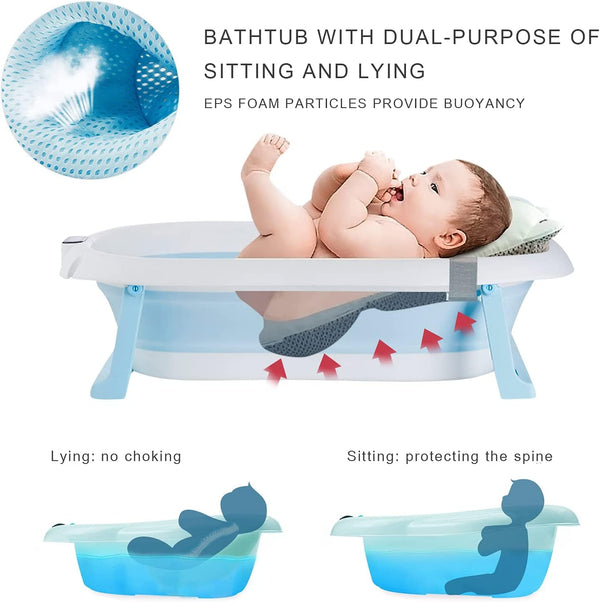 Dubkart Infant Care Foldable Temperature Sensing Baby Bath Tub Set