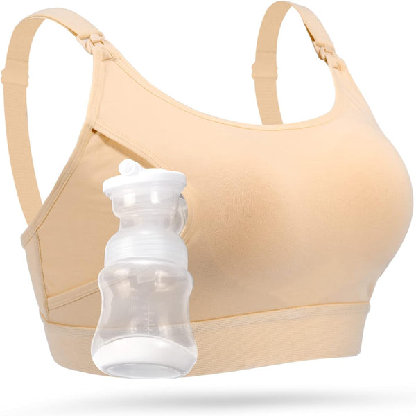 Dubkart Infant Care Momcozy Hands Free Breastfeeding Pumping Bra (Skin, Large)