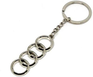 Dubkart Key chains Audi Emblem Logo Pendant Keychain Key Ring Zinc Chrome