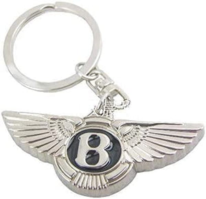 Dubkart Key chains Bentley Emblem Logo Pendant Keychain Key Ring Zinc Chrome Continental GT Flying Spur Mulsanne (Black)