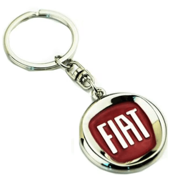 Dubkart Key chains Fiat Metal Emblem Logo Keychain Pendant Key Ring Zinc Chrome