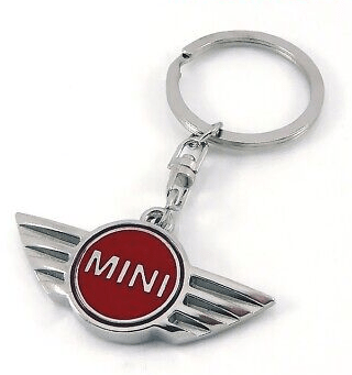 Dubkart Key chains Mini Cooper Emblem Logo Keychain Key Ring Zinc (Red)