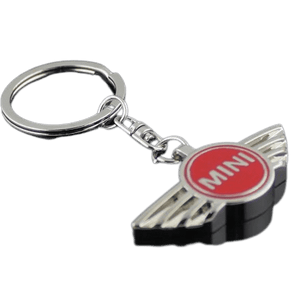 Dubkart Key chains Mini Cooper Emblem Logo Keychain Key Ring Zinc (Red)