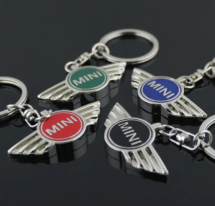 Dubkart Key chains Mini Cooper Emblem Logo Keychain Key Ring Zinc (Red)