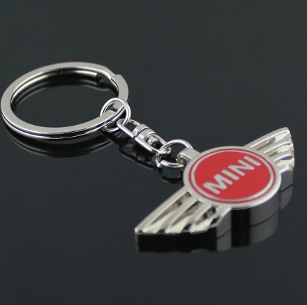 Dubkart Key chains Mini Cooper Emblem Logo Keychain Key Ring Zinc (Red)