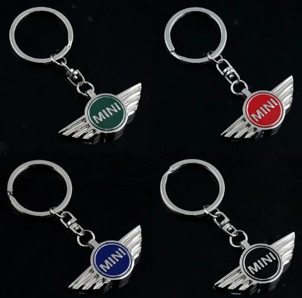 Dubkart Key chains Mini Cooper Emblem Logo Keychain Key Ring Zinc (Red)