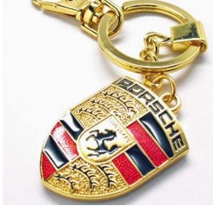 Dubkart Key chains Porsche Emblem Logo Pendant Keychain Key Ring (Gold)