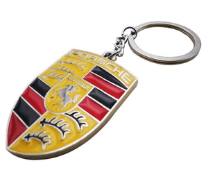 Dubkart Key chains Porsche Metal Emblem Logo Keychain Pendant Key Ring
