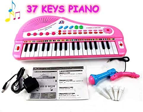 Dubkart Kid's 37-Key Mini Electronic Toy Keyboard Piano with Microphone