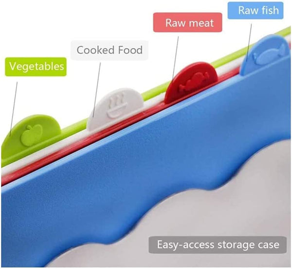 Dubkart Kitchen accessories Color-Coded Kitchen Cutting Board Set with Holder