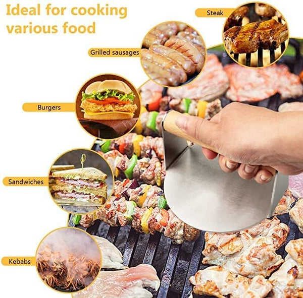 Dubkart Kitchen accessories Flat Burger Patty Smasher Barbeque Grill Press