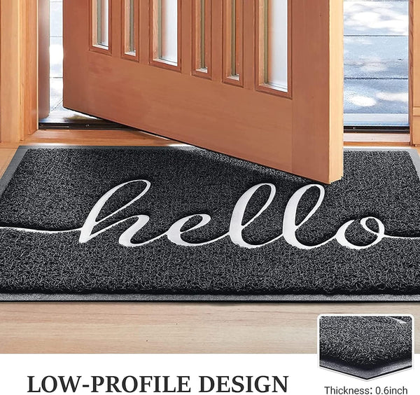 Dubkart Kitchen accessories HELLO Home Entry Non Slip Door Mat Rug