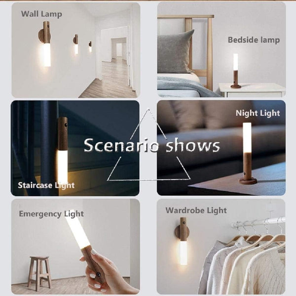 Dubkart Lights Motion Sensor Smart LED Night Light (Walnut Wood)