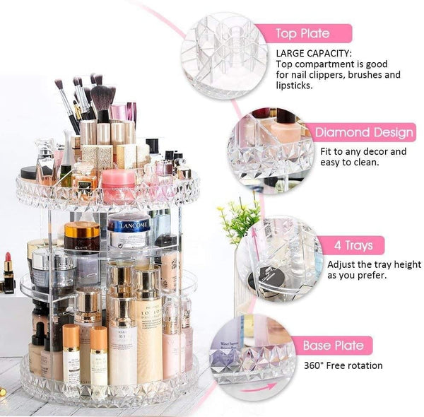 Dubkart Makeup 360 Degree Rotating Makeup Organizer Stand