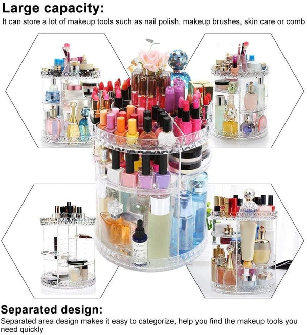 Dubkart Makeup 360 Degree Rotating Makeup Organizer Stand