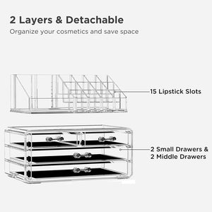 Dubkart Makeup Makeup Cosmetic Jewelry Storage Organizer 4 Drawer Shelves Trays