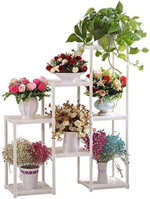 Dubkart Multi Tier Plant Flower Pot Stand plastic (White)