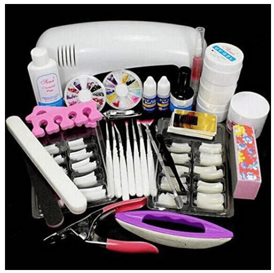 Dubkart Nails Professional Manicure Nail Art Tools Kit Set with 9W UV Nail Lamp