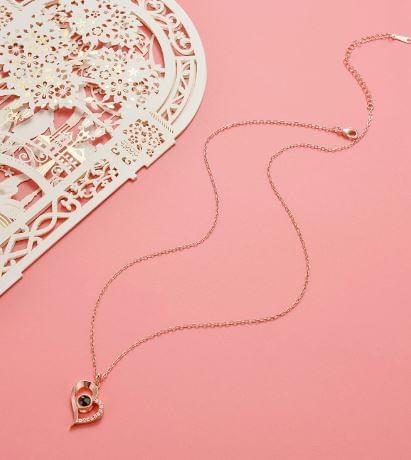 Dubkart Neclace I Love You Charm 100 Languages Pendant Necklace