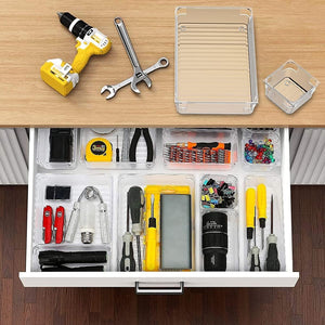 Dubkart Organizers 16 PCS Desk Drawer Closet Makeup Organizers Trays Set