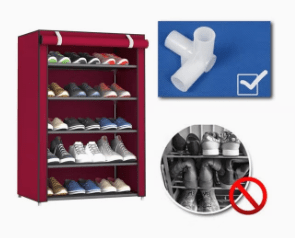 Dubkart Organizers 5 Tier Shoe Storage Organizer Fabric Cabinet Rack 15 Pairs