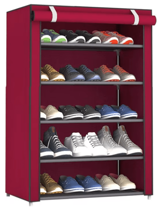 Dubkart Organizers 5 Tier Shoe Storage Organizer Fabric Cabinet Rack 15 Pairs