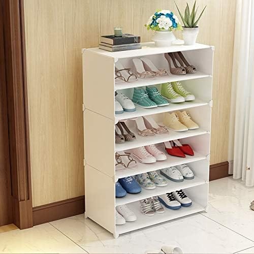 Dubkart Organizers 6 Tier Modular Shoe Cabinet Storage Organizer Rack (White)