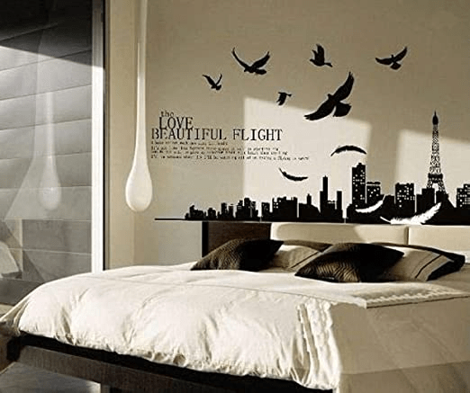 Dubkart Paris City Skyline Eiffel Tower Wall Sticker Home Decor