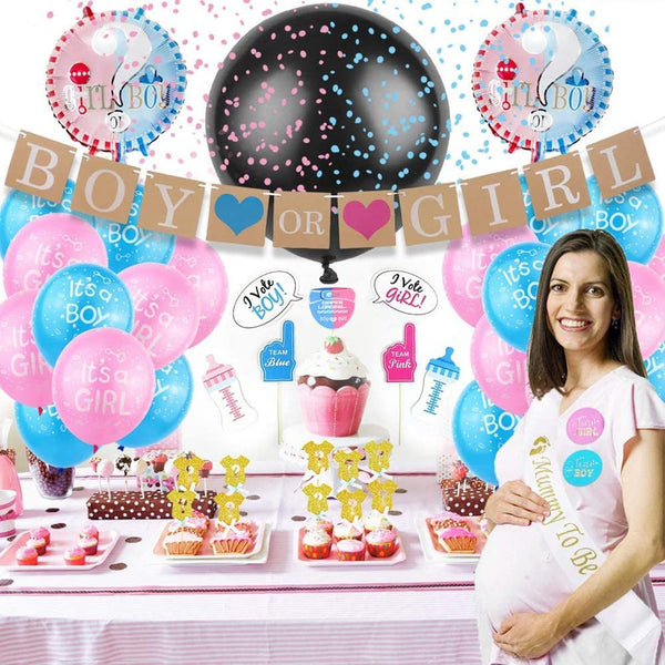 Dubkart Party supplies 64 PCS Gender Reveal Baby Shower Party Supplies Kit