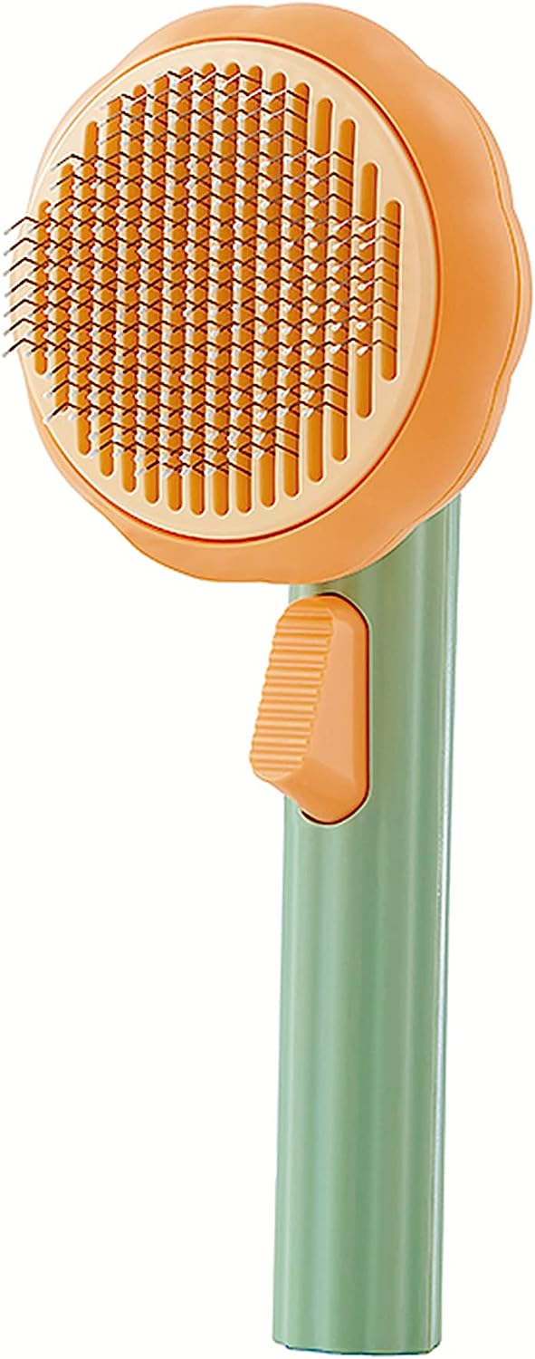 Dubkart Pet Cat Dog Grooming Massage Self-Cleaning Brush Comb