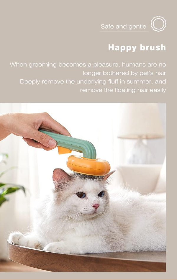 Dubkart Pet Cat Dog Grooming Massage Self-Cleaning Brush Comb