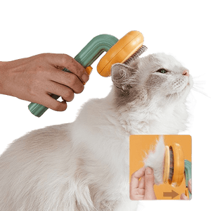 Dubkart Pet Cat Dog Grooming Massage Self-Cleaning Brush Comb