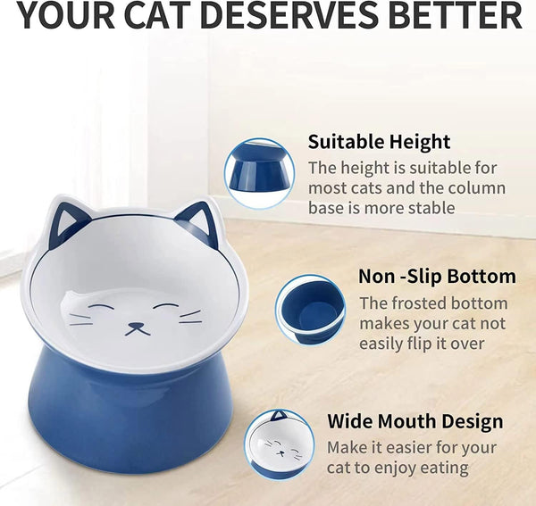 Dubkart Pet feeding Ceramic Elevated Pet Food Feeding Bowl for Cat & Dogs Bowl