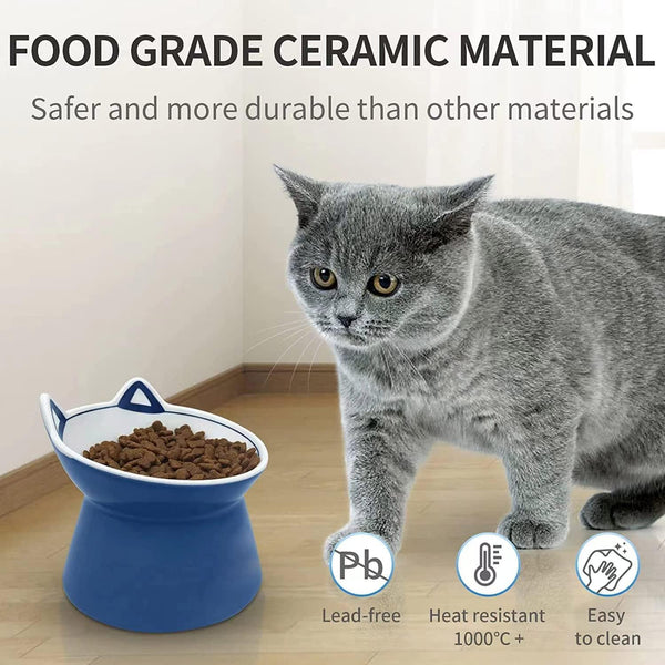 Dubkart Pet feeding Ceramic Elevated Pet Food Feeding Bowl for Cat & Dogs Bowl